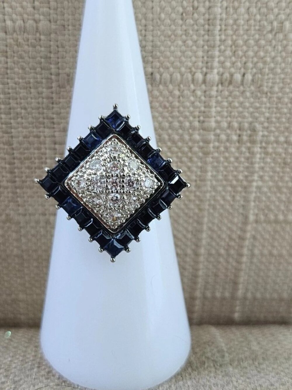 Women Fashion Jewelry Blue Crystals Accent Silver Tone Fashion Jewelry Size - Picture 11 of 12